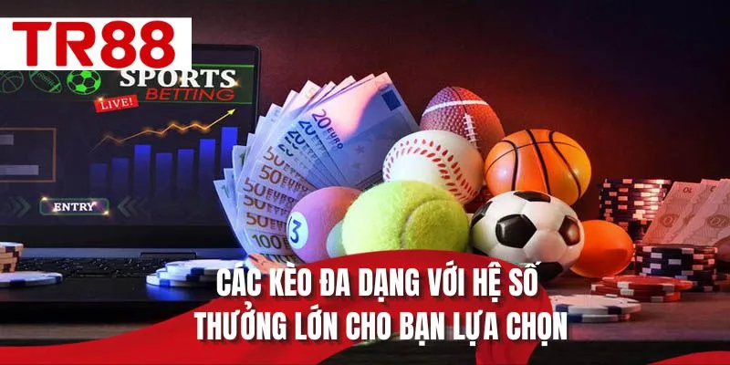 Các kèo đa dạng với hệ số thưởng lớn cho bạn lựa chọn